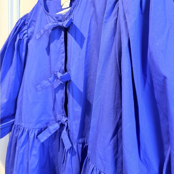 Vibrant Blue Women’s  Dress with Bow Details - Picture 8 of 11